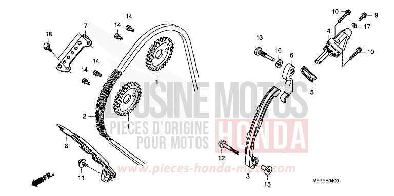 CHAINE A CAMES/TENDEUR von CBF600N ABS PEARL AMBER YELLOW (Y200) von 2009